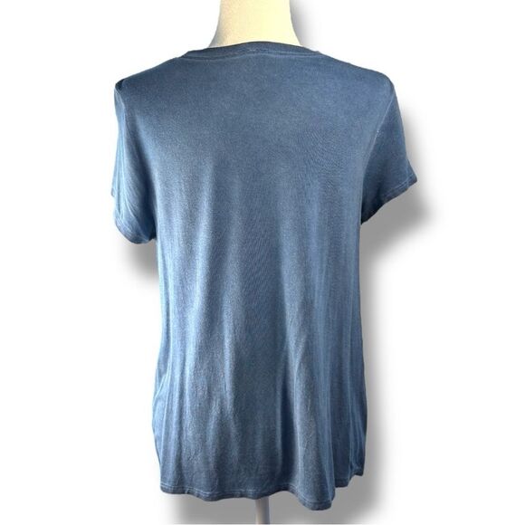❌❌ NOT FOR SALE Cable & Gauge Blue Short Sleeve Tie Front Tee Sz L - Picture 3 of 11